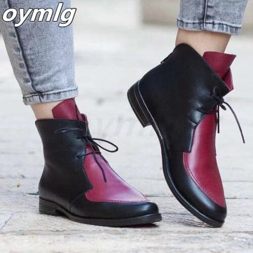 2020 New Fashion Women Winter Boots Woman Shoes Lace-Up Chelsea Boots Pointed Toe Spring/Autumn Zapatos De Mujer