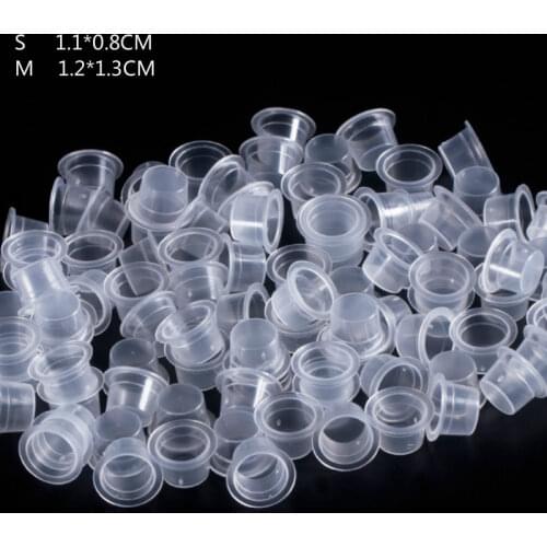 100 Pieces Disposable Tattoo & Permanent Makeup Pigment Ink Caps Cups Medium Small Size Tattoo Supplies Accesories
