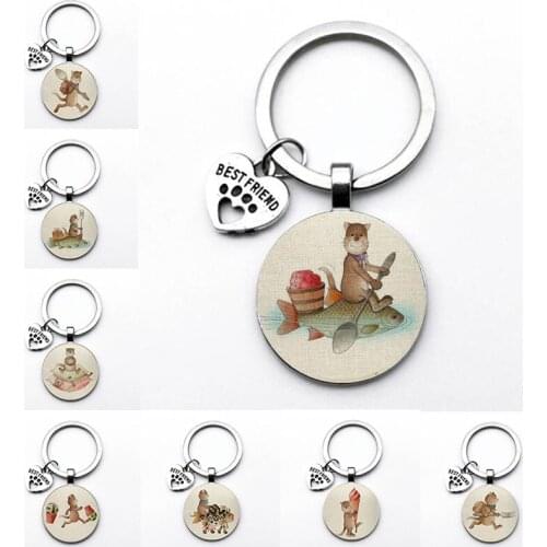 2021 A New Type Of Cute Lazy Cat Naughty Cat Keychain, I Love My Cat Keyring, Cute Dog Keychain, This Is A Stylish Keychain Holi