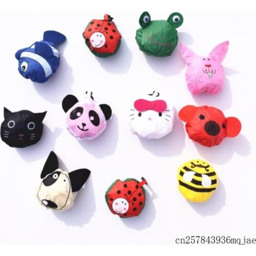 300pcs Foldable Handbag Grocery Tote Storage Bags Reusable Cute Animal Shopping Bags Gift Bag