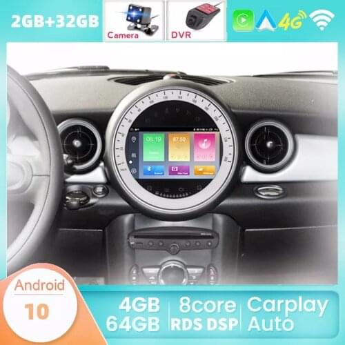 Carplay Android 10.0 Car Radio DVD Player GPS For MINI Cooper 2006 2007 2008 2009 2010 2011-2013 Stereo Audio Multimedia WiFi