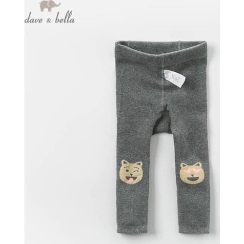DB13712 dave bella spring baby girls leggings children full length kids pants leggings infant toddler