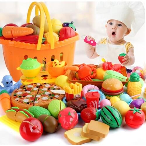12PCS Children Play House Toy Cut Fruit Plastic Vegetables Kitchen Baby Classic Kids Toys Pretend Playset Educational Toys