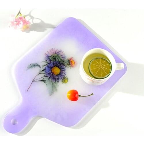 DIY Handmade Handle Tray Mold Crystal Epoxy Resin Mold Compote Coaster Japanese Dinner Plate Silicone Resin Compote Mold NEW