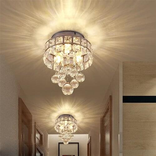 Crystal Led Ceiling Light for Living Room Home Aisle Bedroom Decorative Ceiling Lamp Indoor Lighting Fixtures Modern Chandeliers