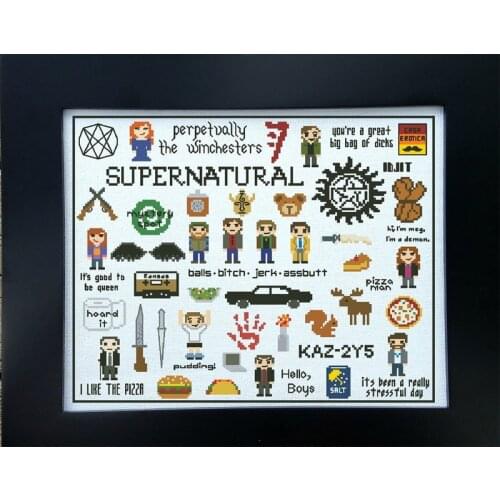 Customized Embroidery Supernatural Counted Cross Stitch Kits Hobby Lobby with 100% Cotton Floss & Free Shipping for Home Decor