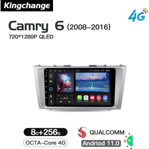 Kingchange Android 11 Car Multimedia Player For Toyota Camry 6 XV 2006 - 2011 Radio Stereo GPS Octa-Core Navigation