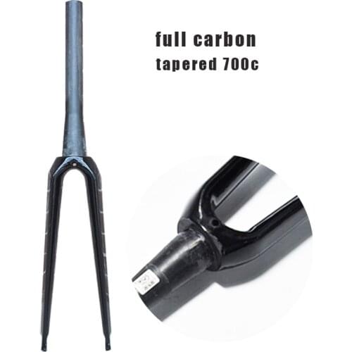 Stock Gloss Paint light weight 700c full carbon bicycle fork tapered road bike fork