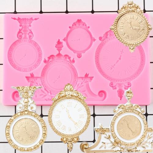 Mechanical Clock Watch Silicone Molds Steampunk Cupcake Topper Fondant Cake Decorating Tools Candy Clay Chocolate Gumpaste Mould