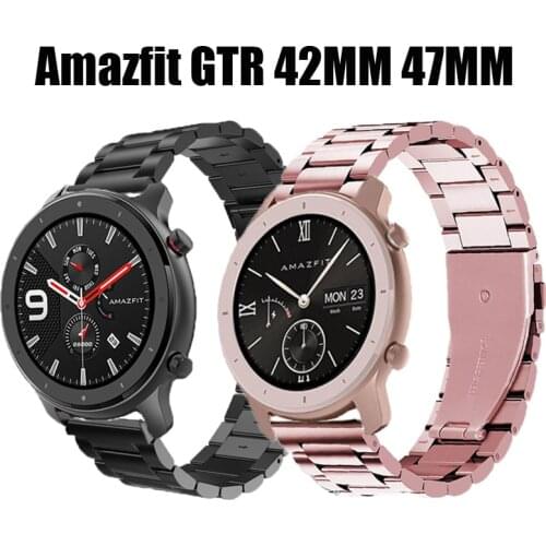 Metal band For Xiaomi Huami Amazfit GTR 47MM Strap Smart Watch stainless steel Wrist belt Bracelet for amazfit gtr 42mm straps