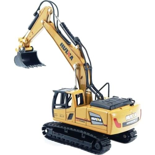 HUINA 1810 1/60 Alloy Excavator Model High Simulation Engineering Construction Vehicle Toy Diecasts Truck Collection Toys