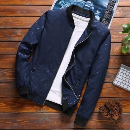 Casual Mens Jacket Spring and Autumn New Trend Tops Hoodless Cardigan Stand Collar Regular Jacket