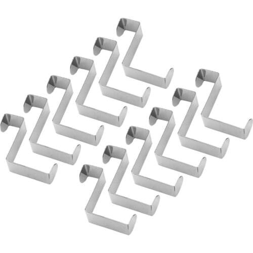Pack of 12 Stainless Steel Over Door Hooks Hanger Over Cupboard Hooks Drawer Hook for Office and Kitchen (2cm to 4.5cm Door or D