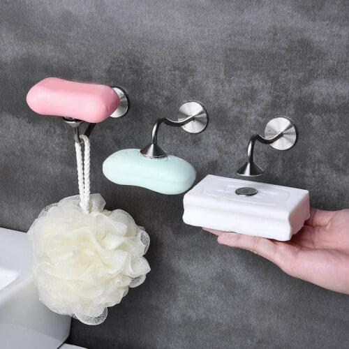 Wall Mounted Stainless Steel Magnetic Soap Holder Soap Drainer Bathroom Supplies LB88