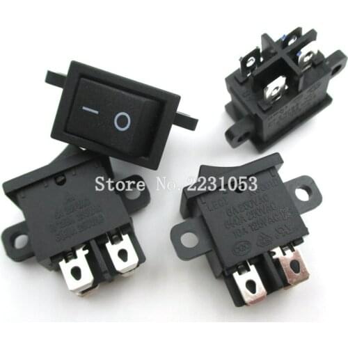 2PCS/Lot New RS601D Power Switch KCD1-104 4 Pins With Fixed Hole 6A 4A 10A 125V 250V AC Wholesale