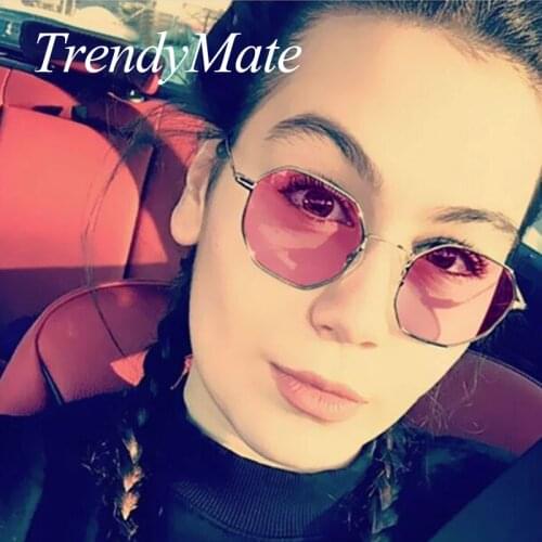 Metal Frame steampunk goggles Women Sunglasses Small Frame Sun Glasses for men Classy Vintage Polygon Clear Lens Sunglass 371M