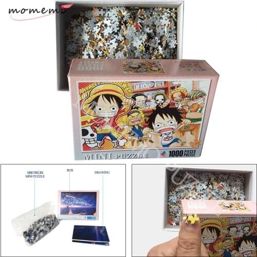 MOMEMO Cute ONE PIECE Cartoon Puzzles for Adults 1000 Pieces Wooden Anime Jigsaw Puzzle Adult Kids DIY Education Puzzle Toy Gift