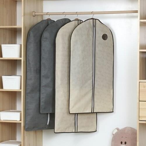 Portable Hanging Garment Coat Outer Dress Suit Clothes Dust-proof Cover with Zipper Clothes Organizer Storage Protect Dust Cover