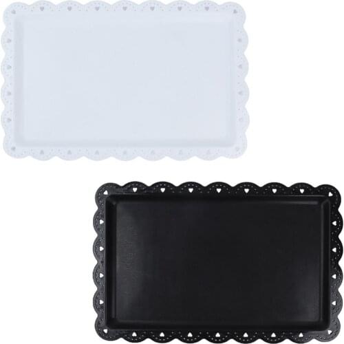 36.5*23.5CM European Style Rectangle Cake Dessert Plastic Display Tray Multifunctional Household Fruit And Food Display Tray