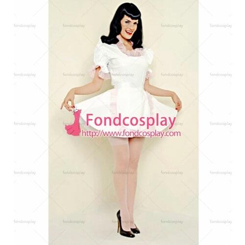 PVC lockable Sissy Maid Dress vinyl Uniform Tailor-Made[G1558]