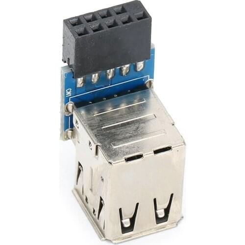 9PIN to 2 USB2.0 PC Motherboard USB Expansion Adapter Computer Accessories