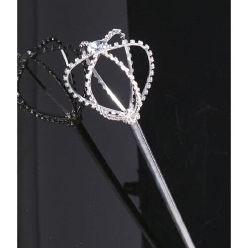 Beauty pageant props Rhinestone Scepter peach heart shape magic fairy stick wedding props
