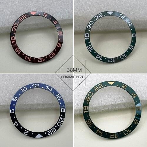 Luxury Ceramic Bezel Insert 38*30.6mm RLX Submariner Case Ring Replacement Sloping Seiko Divers Parts Fit for 40mm Watch Case