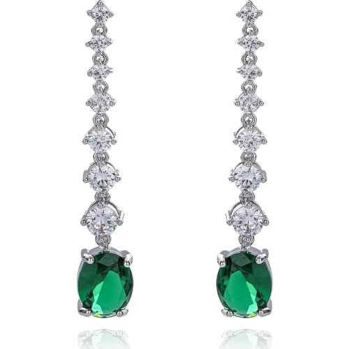 Cubic Zircon Drop Princess Eugenie Earrings for Wedding, Crystals Dangle Earring for Bride, Women Girl Gift CE11129