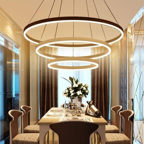 Nordic postmodern ring LED chandeliers living room bedroom study restaurant lights Commercial lighting ceiling lamps 110-240v