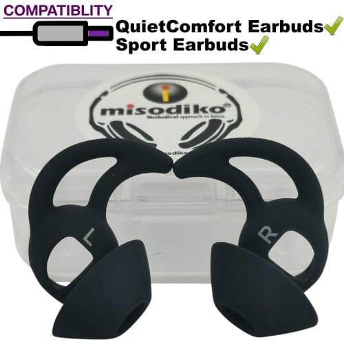 Misodiko Silicone Eartips Replacement for Bose QuietComfort QC Earbuds, Sport Earbuds True Wireless Earphones Ear Wings Tips