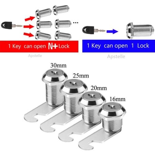 Same key 16/20/25/30mm Drawer Locks With 2 Keys Lock Furniture Hardware Door Cabinet Lock For Office Desk Letter Box Cam Locks
