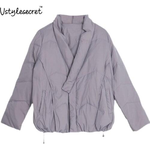 Ultralight Women Natural 90% White Duck Down Jacket Japan Style Kimono V- Neck Veste Femme Winter Fashion Loose Parkas U10804