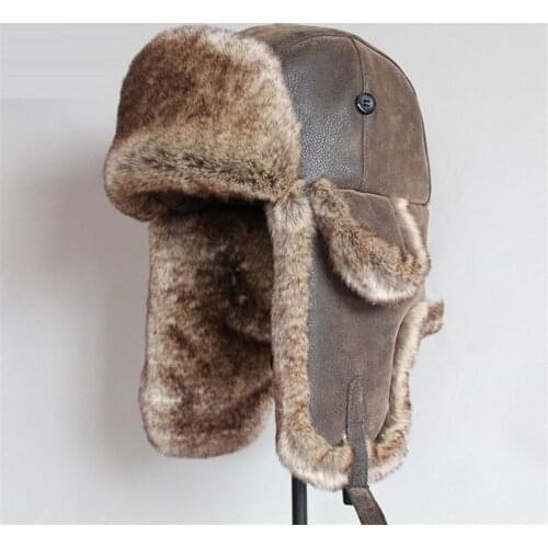 B-8480 Adult Winter Warm Man Lady Winter Cap Ear Bomber Hats Warm Russia Ushanka Bomber Hat