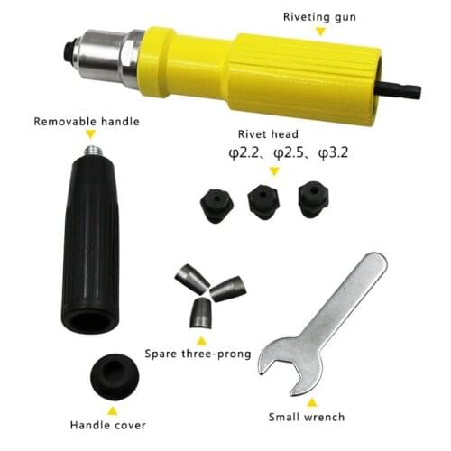 1 Set Electric Rivet Nut Gun Cordless Drill Kit Adapter Riveting Tool Insert Set