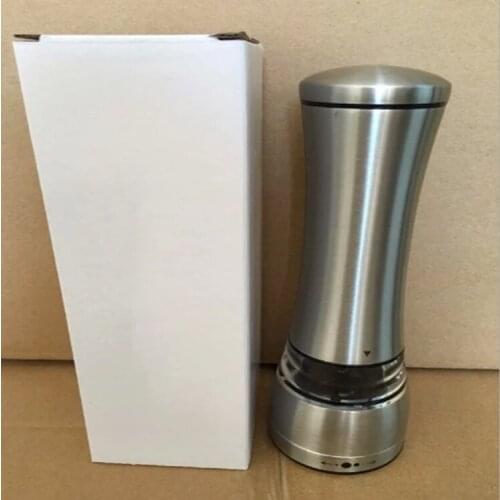 100pcs/lot Fast shipping 65*215mm Stainless Steel Manual Salt Pepper Mill Thickness adjustable Grinder Muller