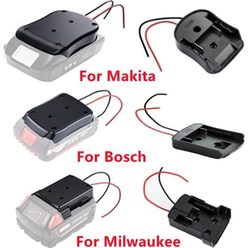 18V 14.4V Battery Mount Dock Power Connector With 14Awg Wires Connectors Adapter Tool For Makita Bosch Milwaukee Accessories