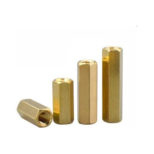 20pcs M3 hexagon brass pillar extemal hex double pass support column isolation post computer brassiness cylimder 4mm-17mm long