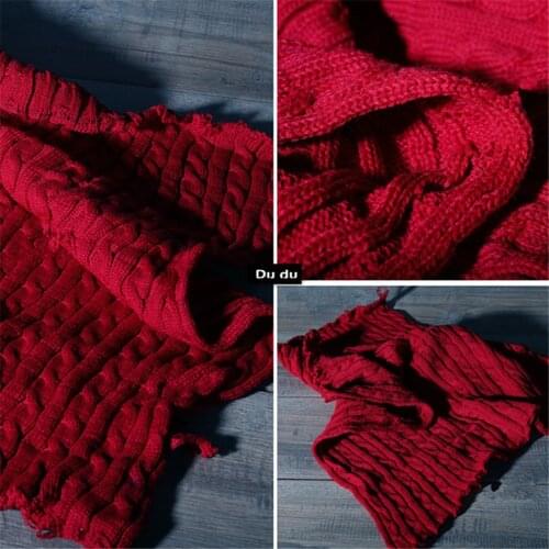 50*90cm Knitting Clothing Fabric Twist Braid Rugged Wool Thick Twisting Rope Sweater shape Design Fabric DIY