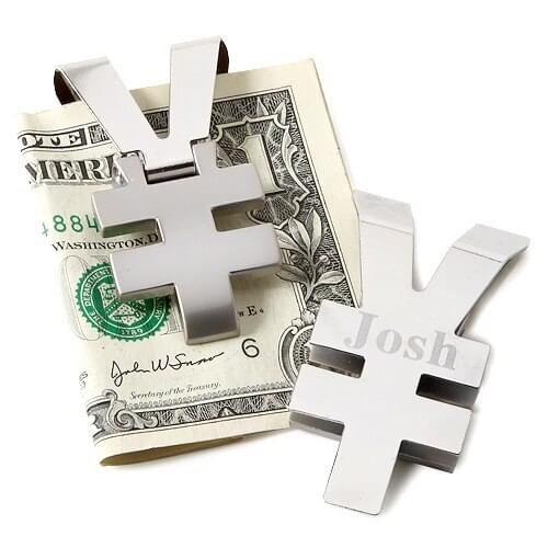 50 Personalized Wedding Favor For Guest Silver Metal Money Clip & Credit Card Holder For Men Customized Birthday Gift With Logo