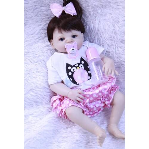 57cm Full Silicone Body Vinyl Reborn Girl Lifelike Baby Doll Newborn Princess modeling Toy Bonecas Waterproof Birthday Gift