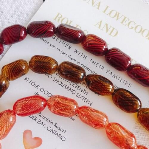DIY jewelry accessories various patterns long blown glass beads jewelry accessories materials