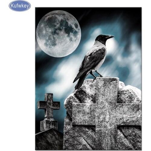 DIY diamond embroidery"black bird"5d diamond painting cross-stitch wall decoration,full square diamond mosaic christmas gift
