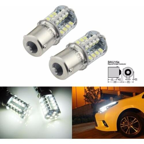 ANGRONG 2 White S25 PY21W BAU15s 40 SMD LED Turn Signal Indicator Driving DRL Light Bulb(CA308)
