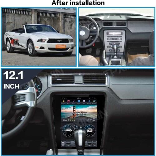 4G SIM Tesla Style Android 9.0 64 Car GPS Navigation For Ford Mustang GT 2010-2014 Stereo Head Unit Multimedia Player Auto Radio