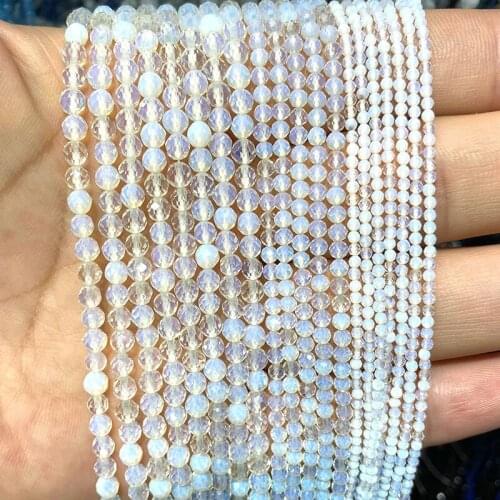 YWROLE AAA 100% Natural Opal Faceted Round Stone Beads For Jewelry Making DIY Bracelet Necklace Earrings 2MM 3MM 4MM