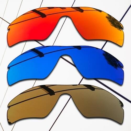 E.O.S 3 Pieces Ice blue & Fire Red & Bronze Gold Polarized Replacement Lenses for Oakley RadarLock Path OO9181 Sunglasses