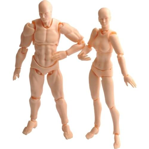 CHAN/Kun He She PVC Movebale Action Figure Skin Color Nude Male Female Figures Bodies Collections Gifts 14.5cm 2.0 Youth Edition