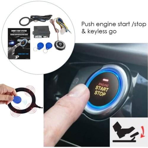 Car Engine Button Waterproof Metal Push Button Switch LED Light Momentary Latching Car Engine Power Switch 5V 12V