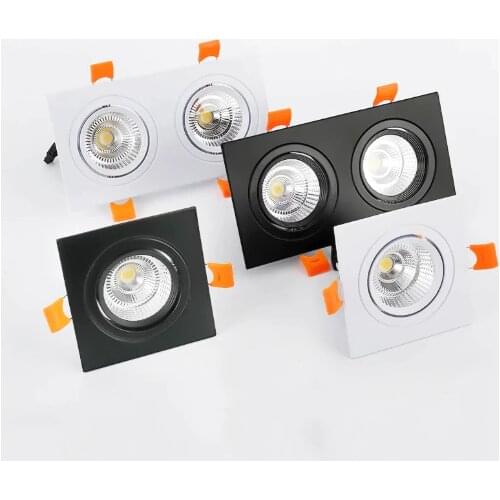 Square Dimmable Recessed COB LED Downlights 7W 9W 12W LED Ceiling Spot Lights AC85-265V LED Ceiling Lamps Indoor Lighting