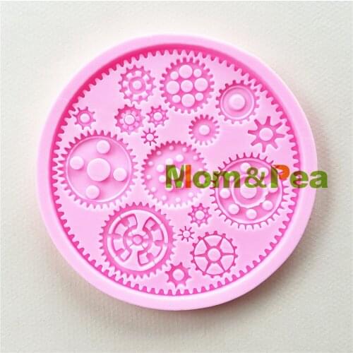 Mom&Pea 1122 Free Shipping Mechanical Parts Silicone mold Cake Decoration Fondant Cake 3D Mold Food Grade